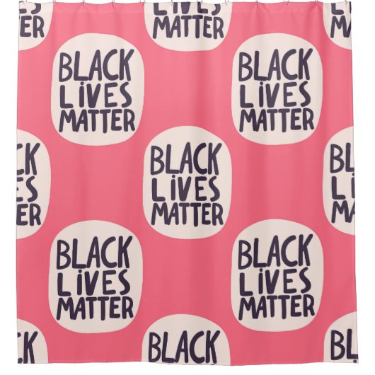 Zwart leeft materie, kalligrafisch patroon douchegordijn (Voorkant)