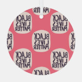 Zwart leeft materie, kalligrafisch patroon glas ornament (Achterkant)