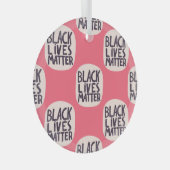 Zwart leeft materie, kalligrafisch patroon glas ornament (Voorkant Rechts)