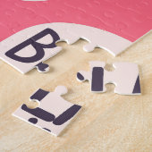 Zwart leeft materie, kalligrafisch patroon legpuzzel (Zijkant)