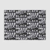 Zwart leeft materie patroon tissuepapier (Voorkant)