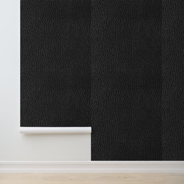 Zwart leer afwerking patroon modern interieur behang (Applicatie)