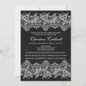 Zwart Leer en Kant Bruidsdouche Kaart (Voorkant)