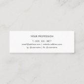 Zwart leer en roze paneel met witte achterkant mini visitekaartje (Achterkant)