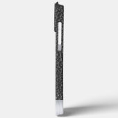 Zwart leer en stalen print Case-Mate iPhone case (Achterkant / Links)