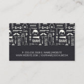 Zwart Leer | Illustraties van haarstylisten Visitekaartje (Achterkant)