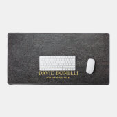 ZWART Leer Mannelijk Gepersonaliseerde Elegante NA Bureaumat (Keyboard & Muis)