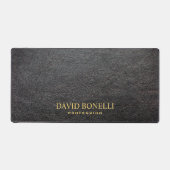 ZWART Leer Mannelijk Gepersonaliseerde Elegante NA Bureaumat (Voorkant)