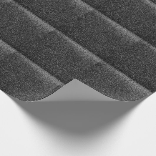 Zwart leer: naadloze close-up textuur. cadeaupapier (Hoek)