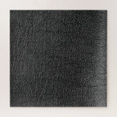 Zwart leer: naadloze close-up textuur. legpuzzel (Horizontaal)