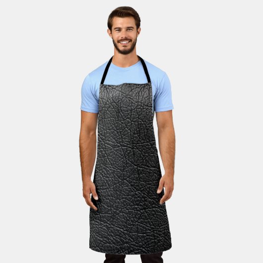 Zwart leer: naadloze close-up textuur. schort (Gedragen)