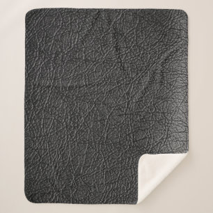 Zwart leer: naadloze close-up textuur. sherpa deken