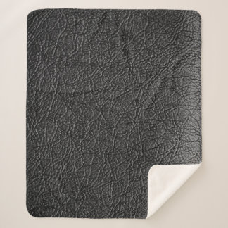 Zwart leer: naadloze close-up textuur. sherpa deken