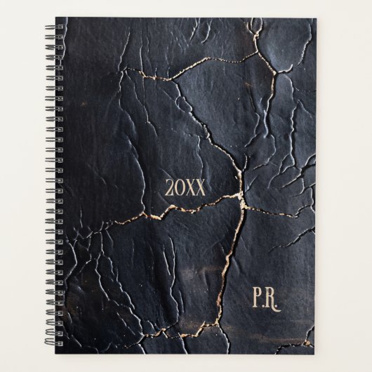  zwart leer planner (Voorkant)