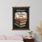 Zwart leesboek hangend wandkleed (Slaapkamer)