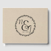 Zwart lef botanisch rotsachtig modern krafthuwelij gastenboek (Voorkant)