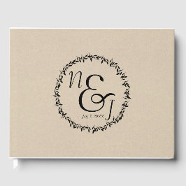 Zwart lef botanisch rotsachtig modern krafthuwelij gastenboek