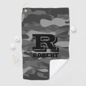 Zwart leger camouflage militaire cameragift golfhanddoek (Insitu)