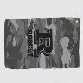 Zwart leger camouflage militaire cameragift golfhanddoek (Horizontaal)