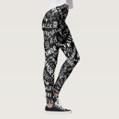 Zwart Leggings Liefde Tekst Meertalig Kies Kleur (Rechts)