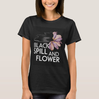 Zwart lek en bloem t-shirt