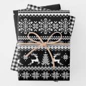 Zwart lelijke kersttrui-buffels inpakpapier vel (In situ)