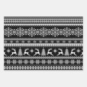 Zwart lelijke kersttrui-buffels inpakpapier vel (Voorkant)