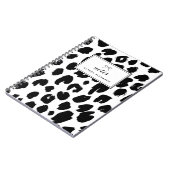 Zwart Leopard Print Gepersonaliseerd Notitieboek (Linkerzijde)