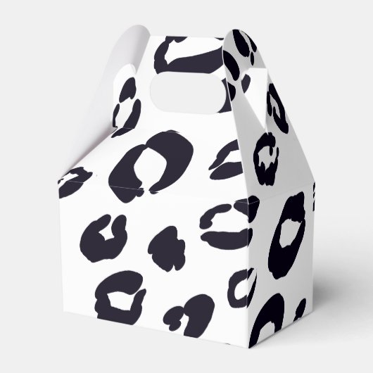 Zwart Leopard Print Verjaardagsfeestje Favorietend Bedankdoosjes (Achterkant)
