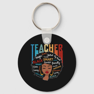 Zwart Leraar Magic Zwart Geschiedenis Maand Afro H Sleutelhanger
