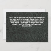 Zwart Leren Foto Afstudeer Uitnodiging (Achterkant)