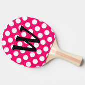 Zwart Letter-monogram op pooldots Tafeltennisbatje (Zijkant)