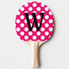 Zwart Letter-monogram op pooldots Tafeltennisbatje
