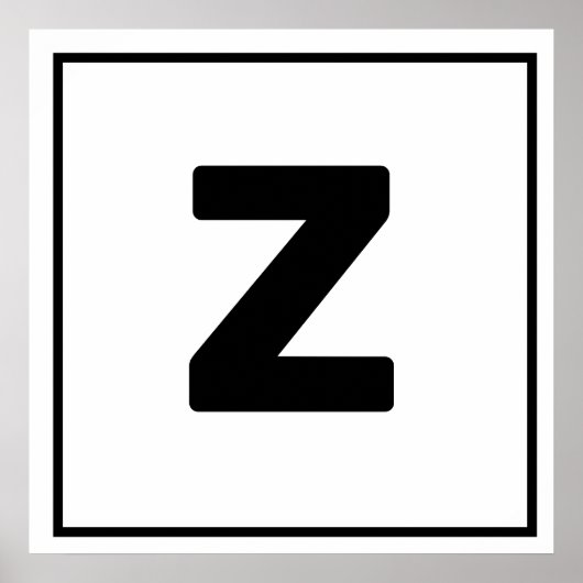 Zwart letter Z Poster (Voorkant)