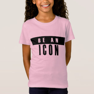 Zwart lettertype en kleurshirt ZIJN EEN ICON-ontwe T-shirt