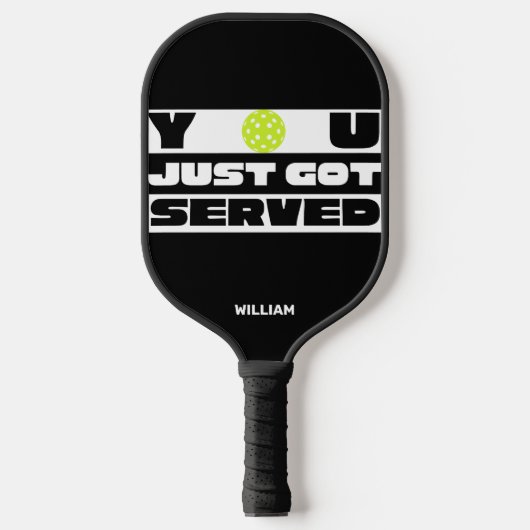 Zwart Leuk Tekst Pickleball Paddle (Voorkant)