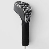 Zwart leven golfheadcover (Schuin)