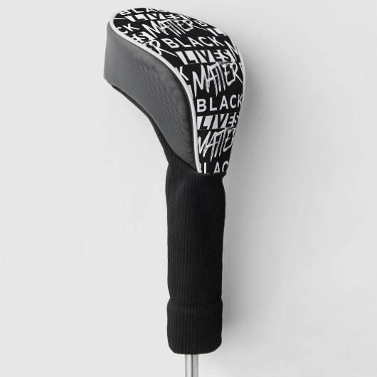 Zwart leven golfheadcover (Schuin)