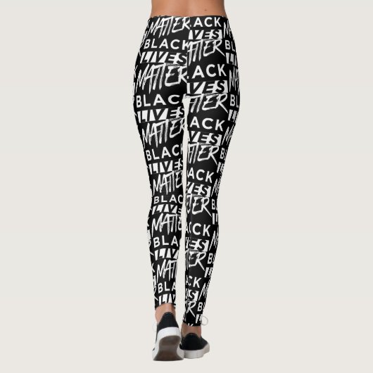 Zwart leven leggings (Achterkant)