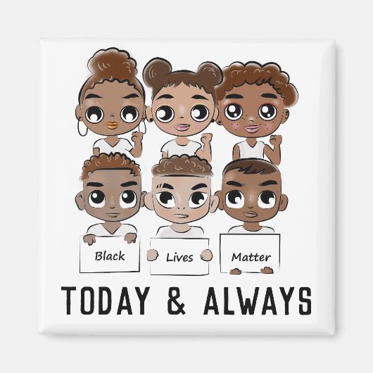 Zwart leven vandaag en altijd magneet (Voorkant)