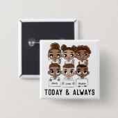 Zwart leven vandaag en altijd vierkante button 5,1 cm (Voorkant /achterkant)