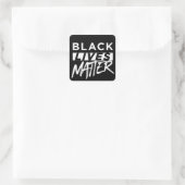 Zwart leven vierkante sticker (Tas)
