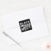 Zwart leven vierkante sticker (Envelop)