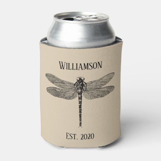  zwart libel monogram blikjeskoeler (Blikje Voorkant)