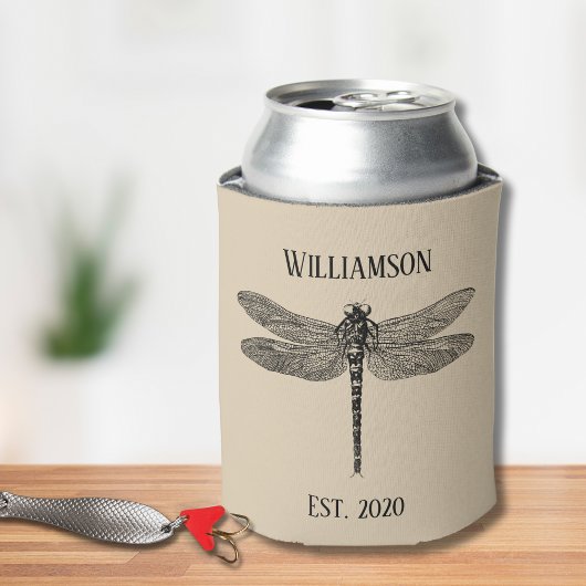  zwart libel monogram blikjeskoeler