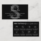 Zwart lichaam Art Aftercare Instructions Tattoo Visitekaartje (Voorkant / Achterkant)