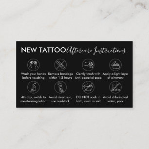 Zwart lichaam Art Aftercare Instructions Tattoo Visitekaartje