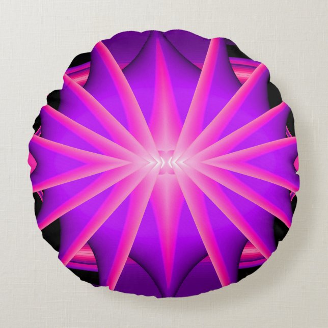 Zwart licht leuk..... rond kussen (Voorkant)