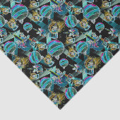 Zwart Licht Neon Glow Kerst Wereldbol Ornament Tissuepapier (Detail)