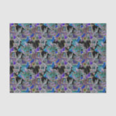 Zwart Licht Neon Glow Kerstavond patroon Tissuepapier (Voorkant)